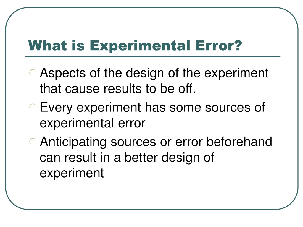 experimental error science definition