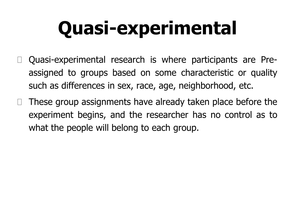 quasi experimental research topic quantitative