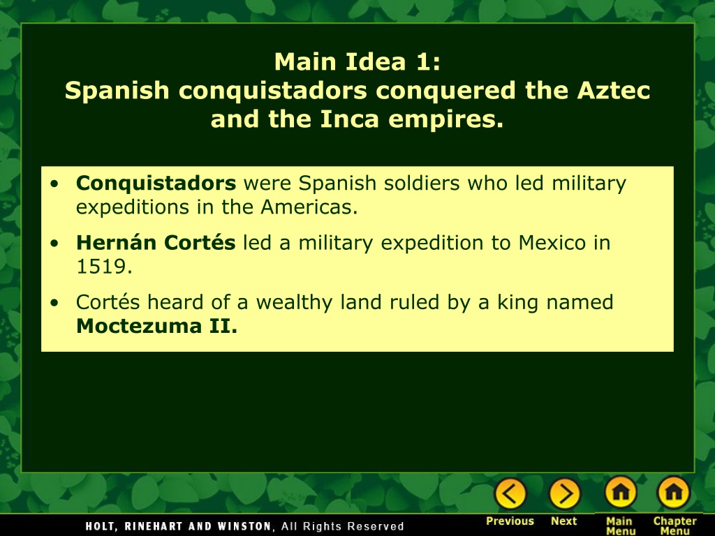 Ppt Chapter 2 New Empires In The Americas Powerpoint Presentation