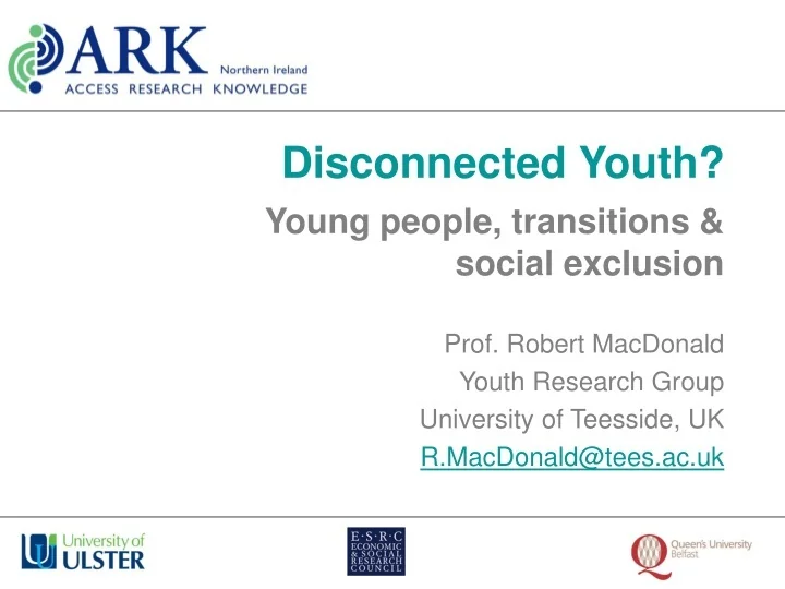 PPT Disconnected Youth? PowerPoint Presentation, free download ID