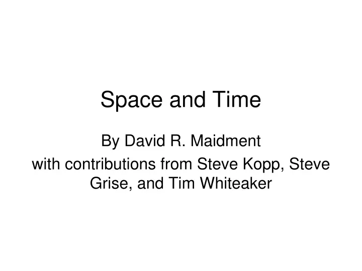 space and time n.