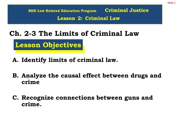 PPT - Ch. 2-3 The Limits Of Criminal Law PowerPoint Presentation, Free ...