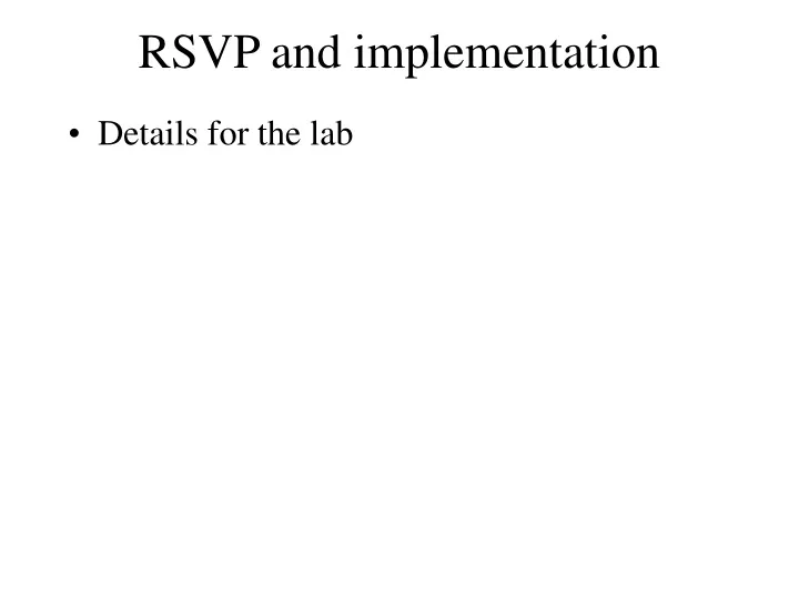 rsvp and implementation n.