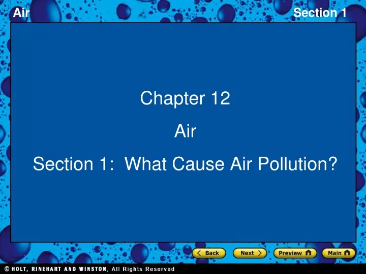 PPT - Chapter 12 Air Section 1: What Cause Air Pollution? PowerPoint ...