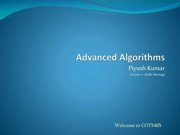 PPT - Advanced Algorithms PowerPoint Presentation, free download - ID ...