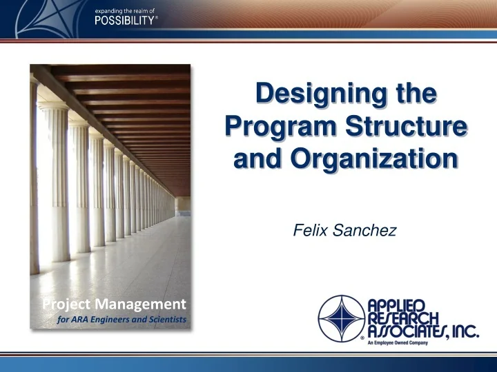 PPT - Designing the Program Structure and Organization PowerPoint ...
