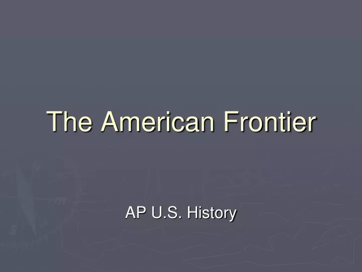 the american frontier n.