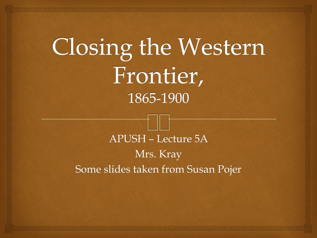closing of the frontier thesis
