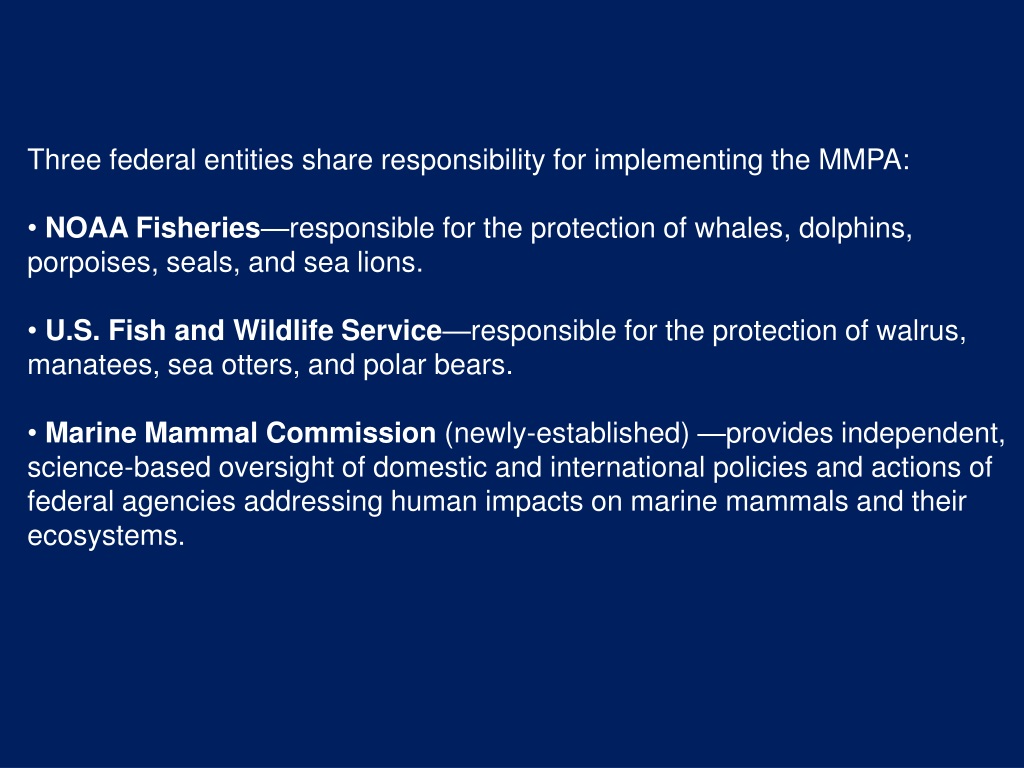 PPT - Marine Mammal Protection Act PowerPoint Presentation, Free ...