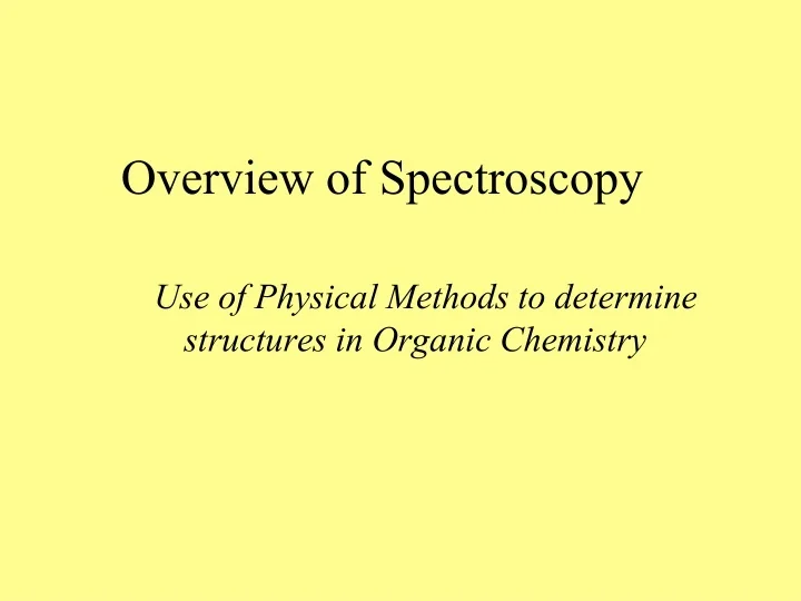 PPT Overview of Spectroscopy PowerPoint Presentation, free download ID9298511
