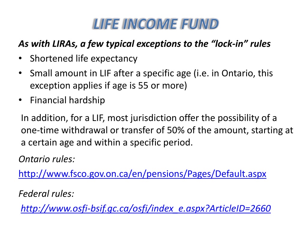 life income fund maximum withdrawal