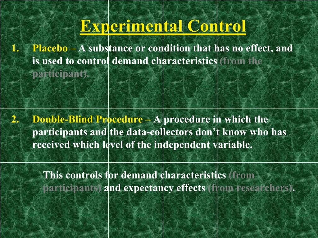 experimental control definition