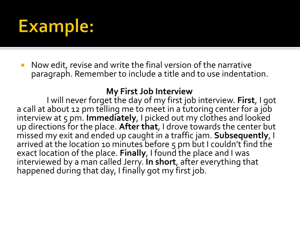  Narrative Paragraph Story What Is An Example Of Narrative Paragraph 