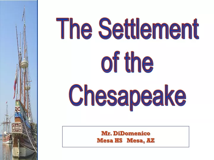 the settlement of the chesapeake n.