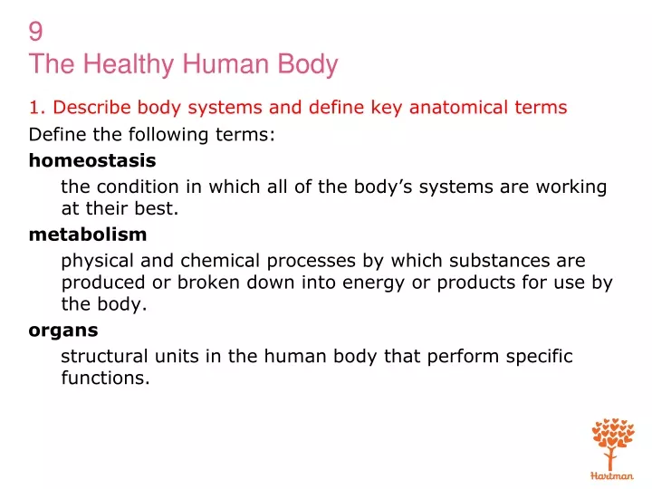 PPT - 1. Describe body systems and define key anatomical terms ...