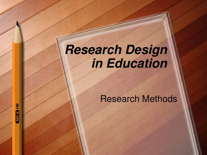 what is a research design in education