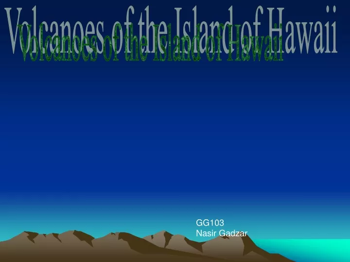 volcanoes of the island of hawaii n.