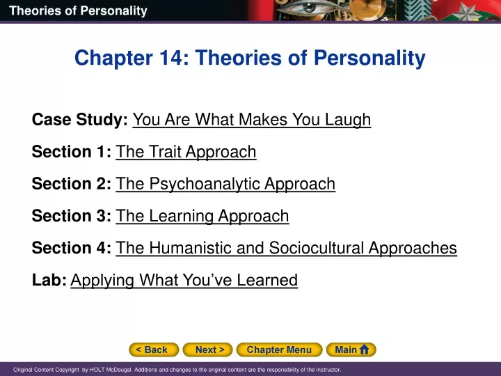 theories of personality case study
