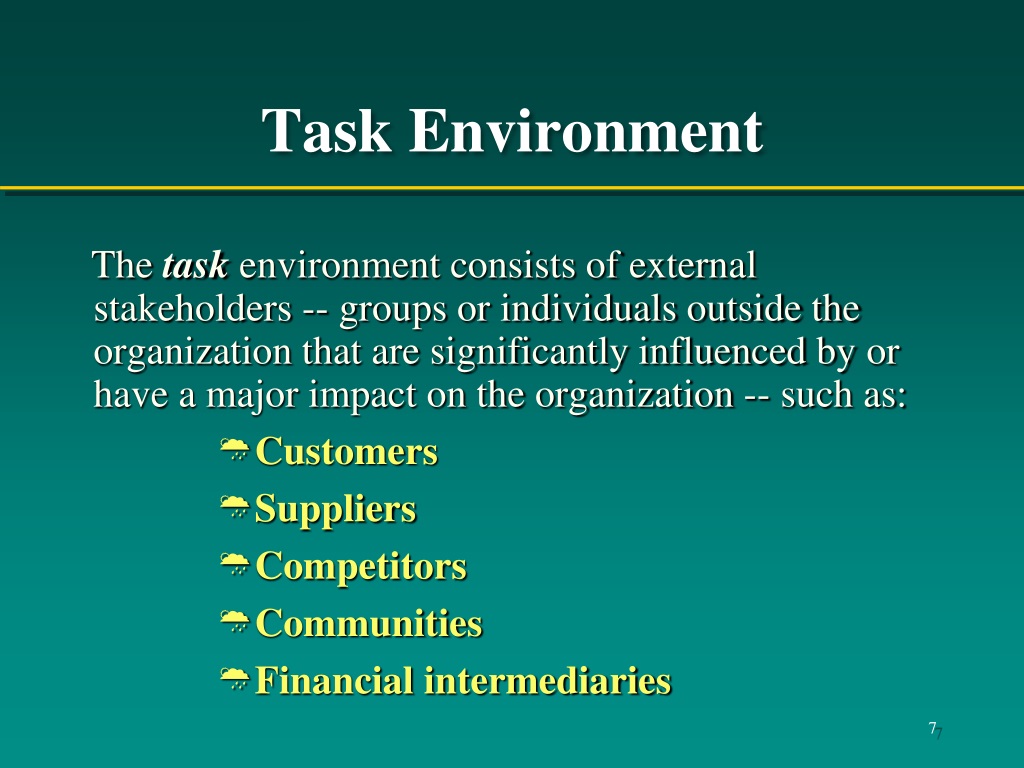 what is the meaning of task environment