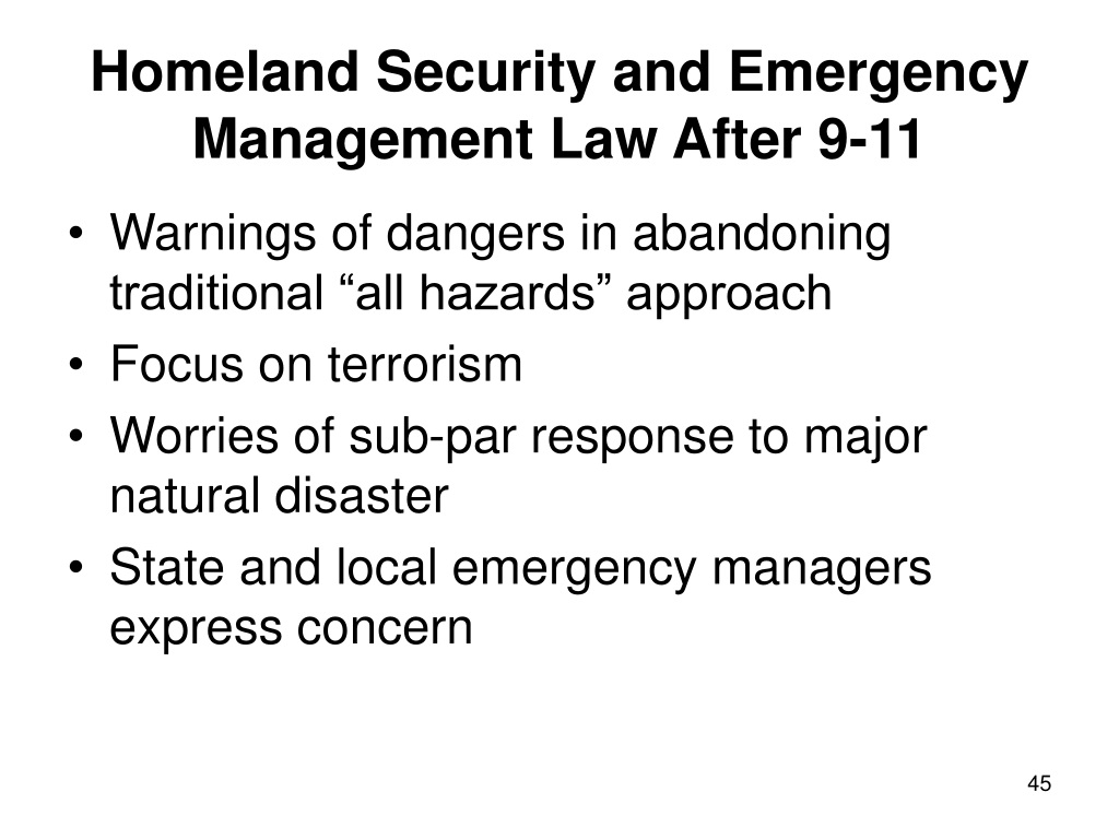 PPT - Introduction: A Short History of Homeland Security and Emergency ...