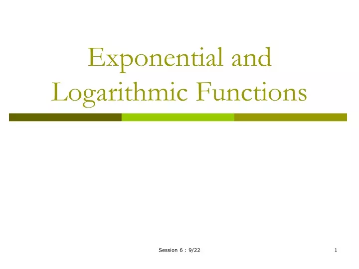 exponential and logarithmic functions n.