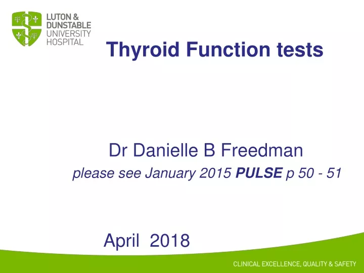 thyroid function tests n.