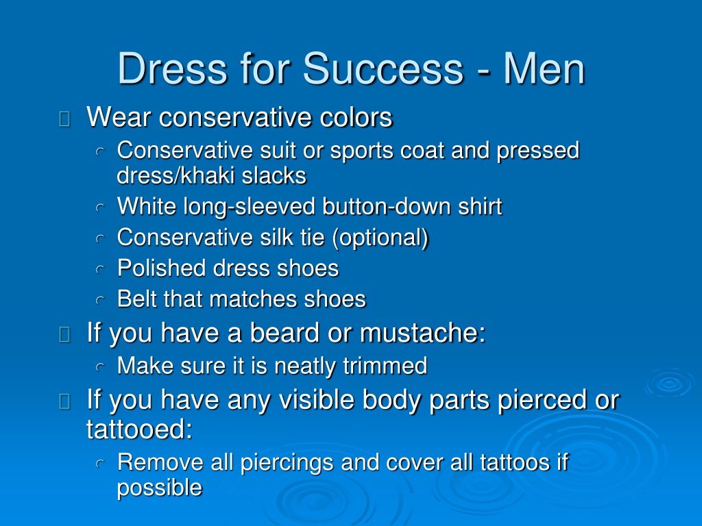 Don't Stress - Dress For Success And To Impress