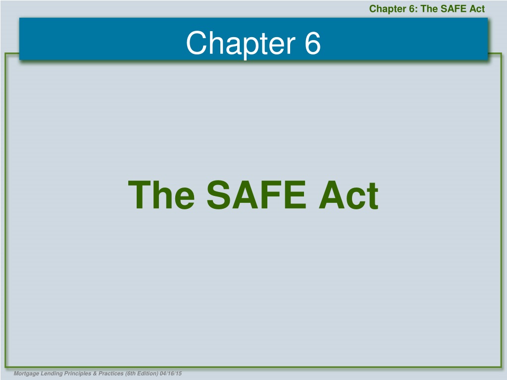 PPT The SAFE Act PowerPoint Presentation, free download ID9307583