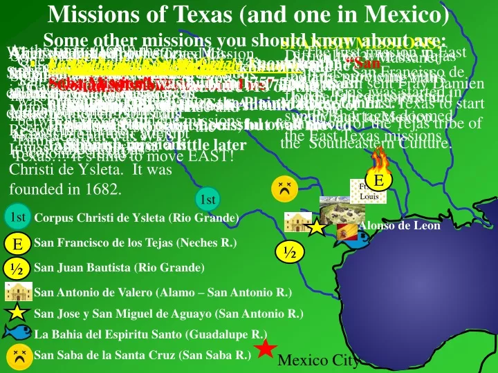 missions of texas and one in mexico n.
