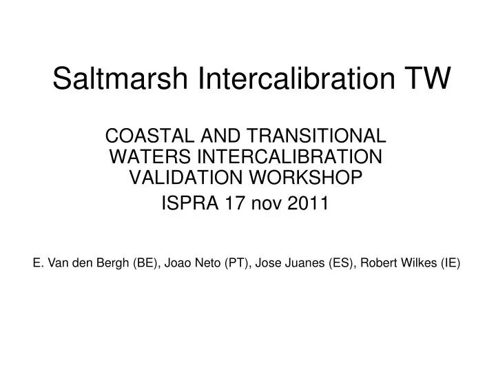 saltmarsh intercalibration tw n.