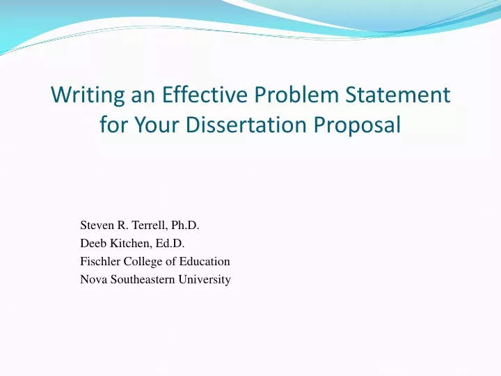 problem statement of a dissertation