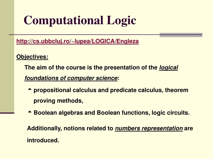 PPT - Computational Logic PowerPoint Presentation, free download - ID ...