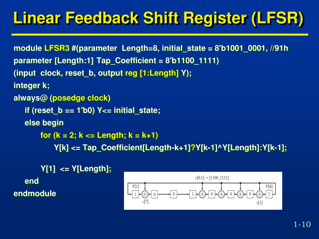 linear feedback shift register ppt