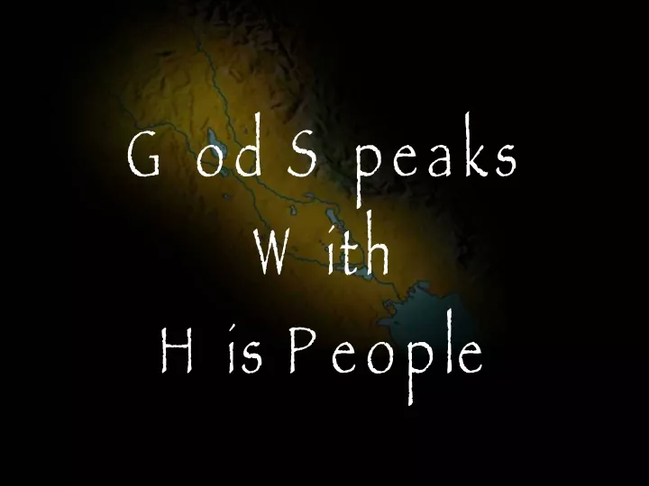 god speaks with his people n.