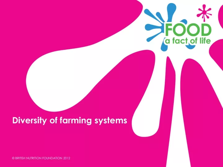 diversity of farming systems n.