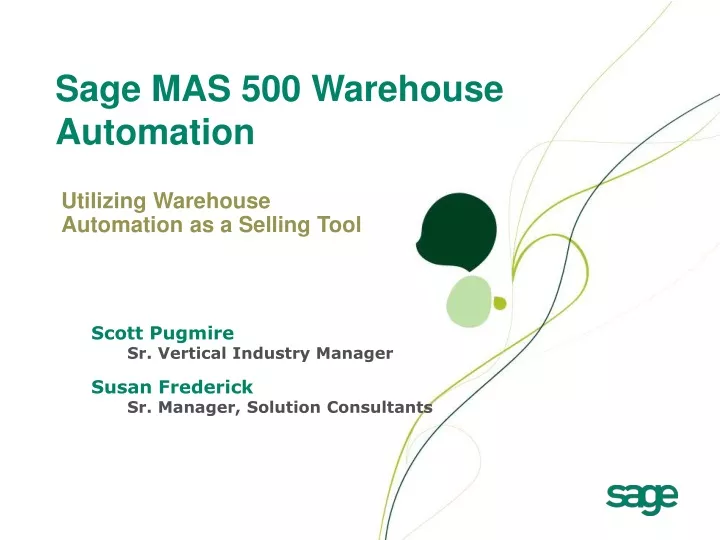 PPT - Sage MAS 500 Warehouse Automation PowerPoint Presentation, free ...