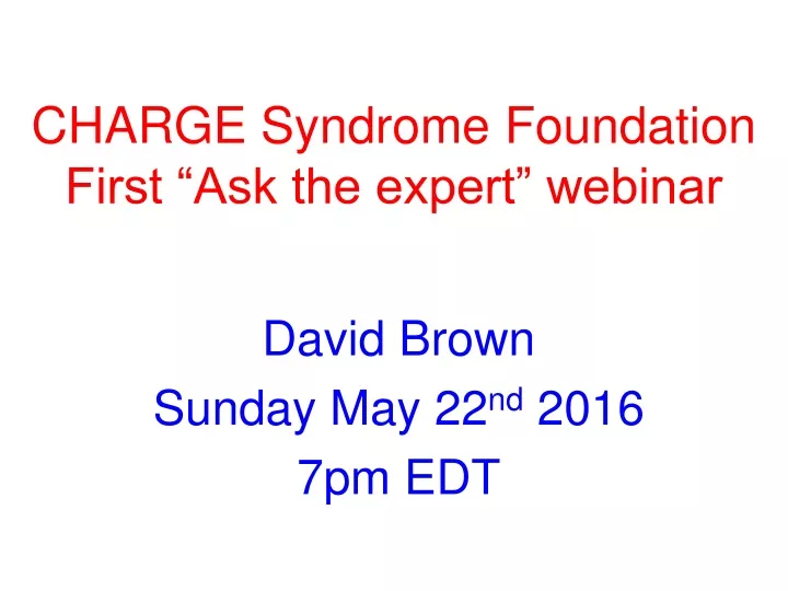 charge syndrome conference 2015