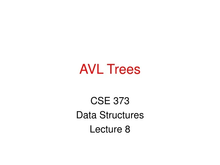 PPT - AVL Trees PowerPoint Presentation, free download - ID:9312315