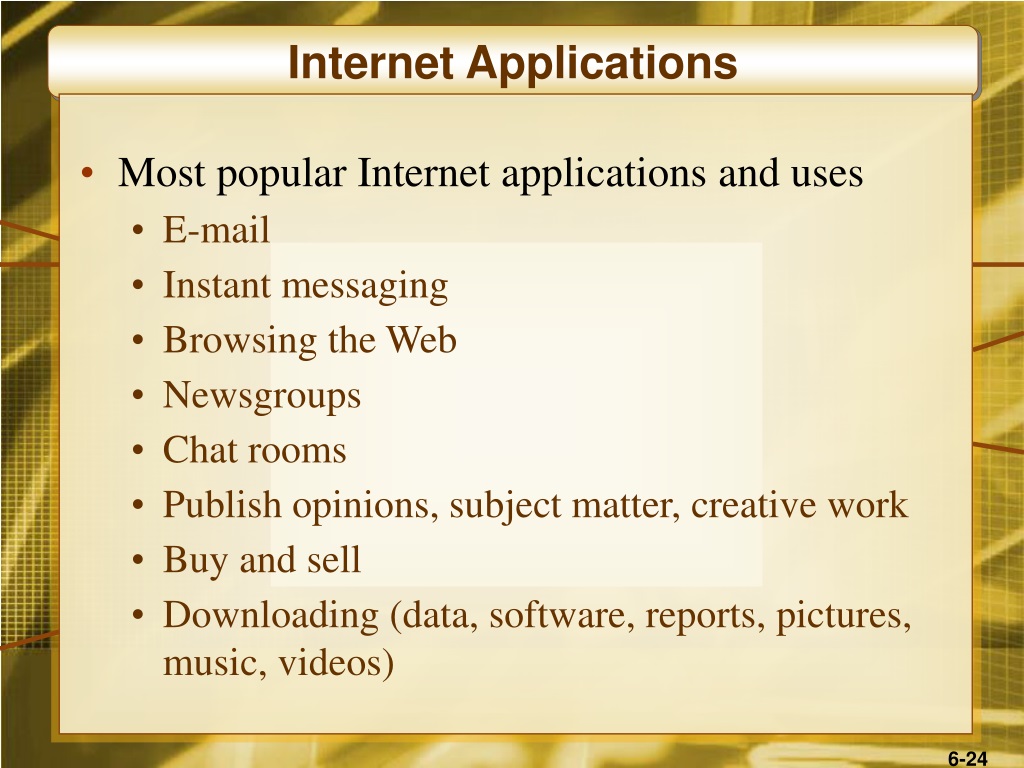 presentation on application of internet