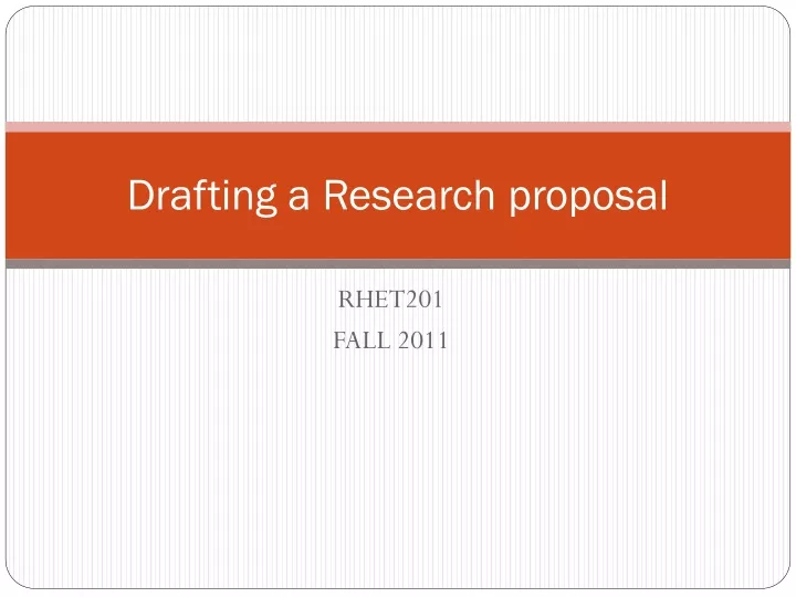 drafting of research proposal