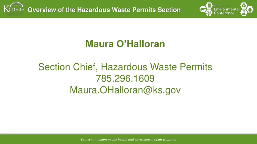 PPT - Bureau Of Waste Management Hazardous Waste Permits Section ...