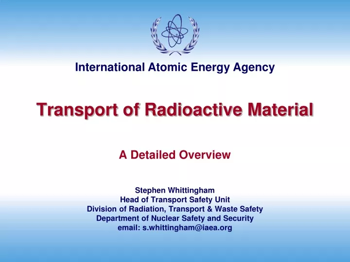 PPT - Transport Of Radioactive Material A Detailed Overview PowerPoint ...