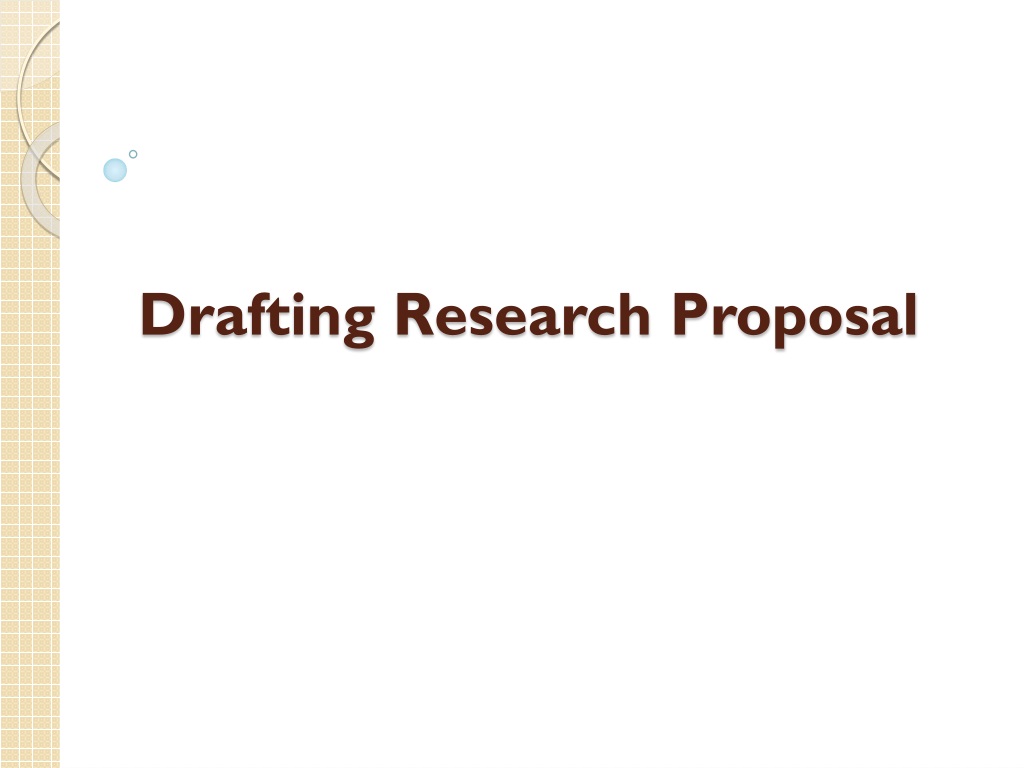 drafting the research proposal