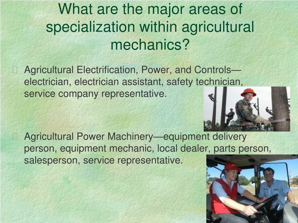 PPT Exploring Careers in Agricultural Mechanics and Technology