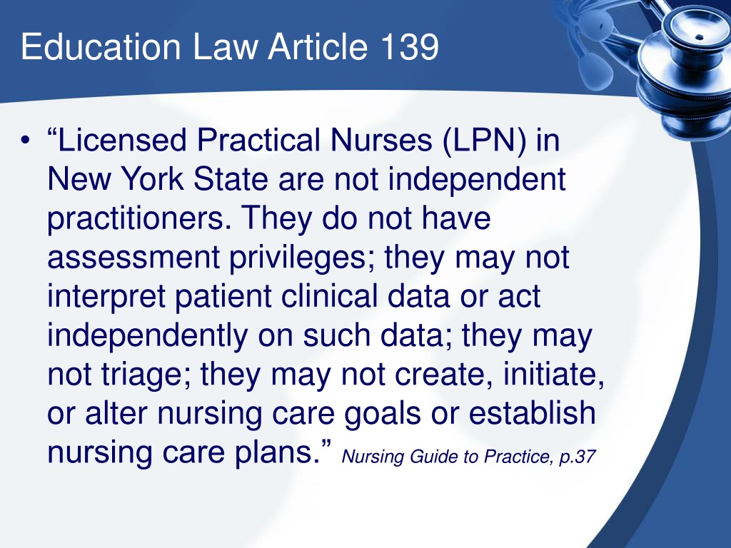 education law article 139 nursing