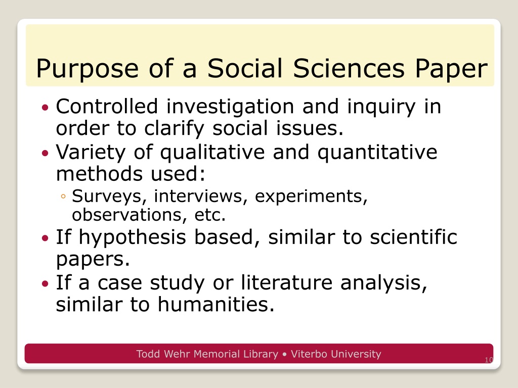 structure of a social science research paper