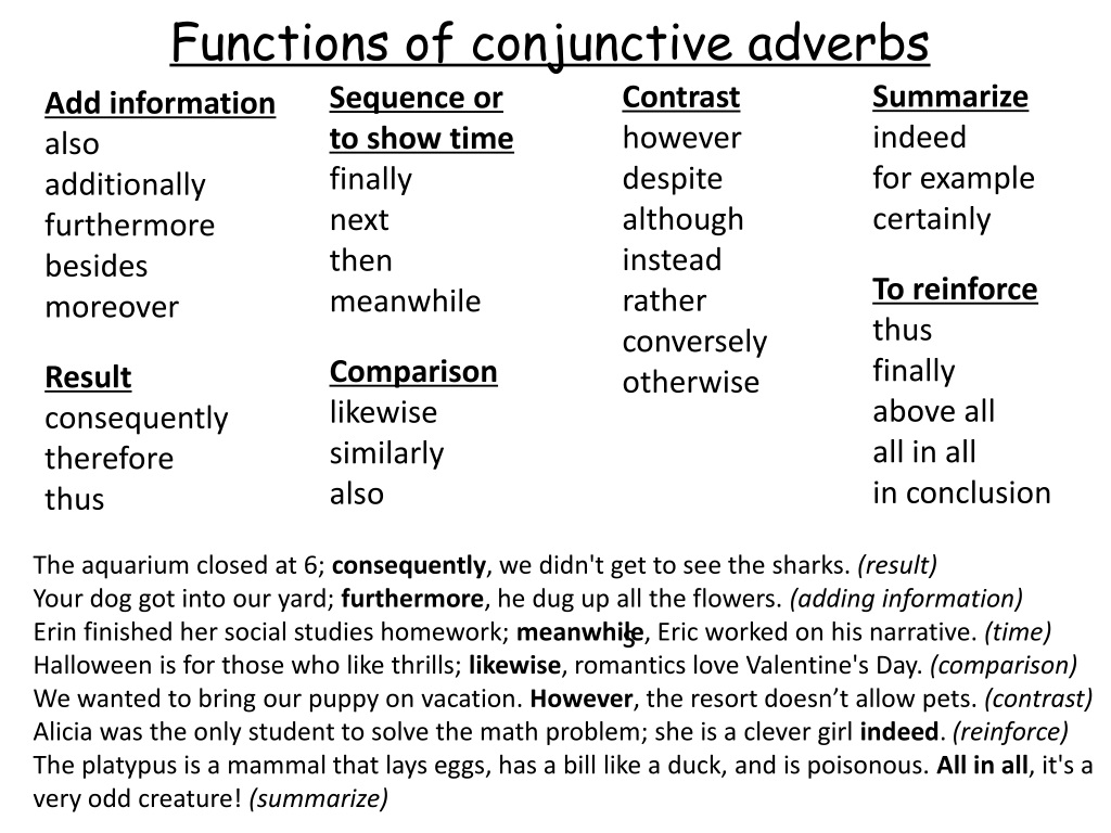 what is a conjunctive adverb