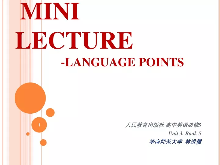 mini lecture language points n.