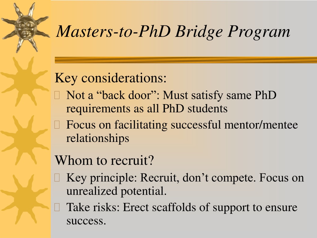 masters to phd bridge programs