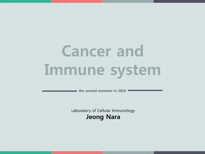 PPT Cancer And Immune System PowerPoint Presentation Free Download 